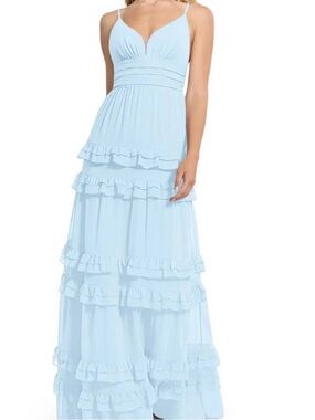 Azazie Rachel Dress Sky Blue size 6